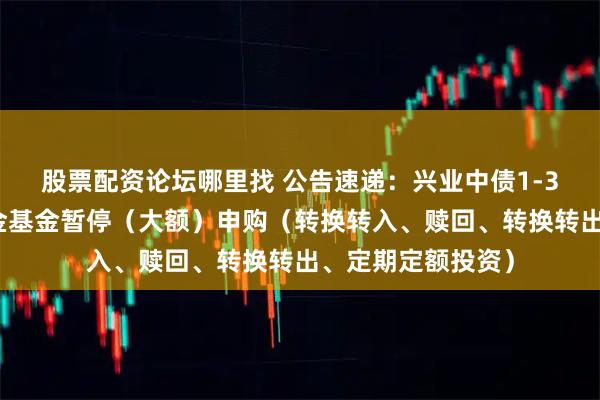 股票配资论坛哪里找 公告速递：兴业中债1-3政策性金融债基金基金暂停（大额）申购（转换转入、赎回、转换转出、定期定额投资）